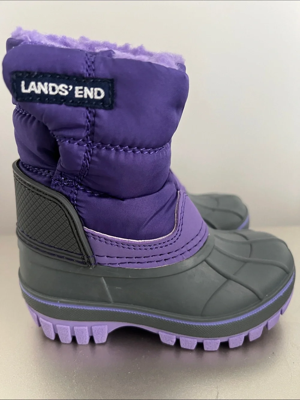 Lands' End Purple and Gray Kids Winter Boots